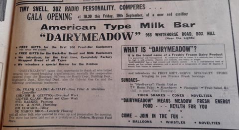 Newspaper Advert from Dairymeadow